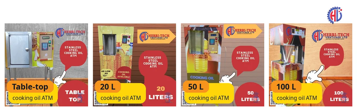 H-TECH cooking oil atms in Kenya: real product photos