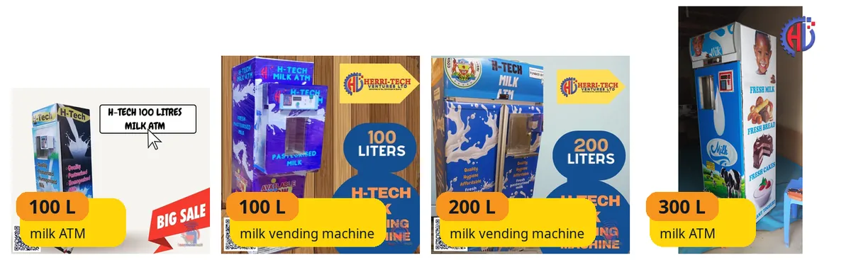 H-TECH milk atms in Kenya: real product photos
