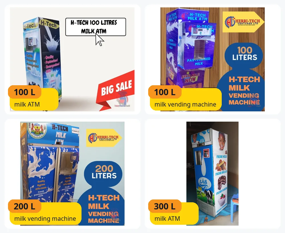 H-TECH milk atms in Kenya: real product photos