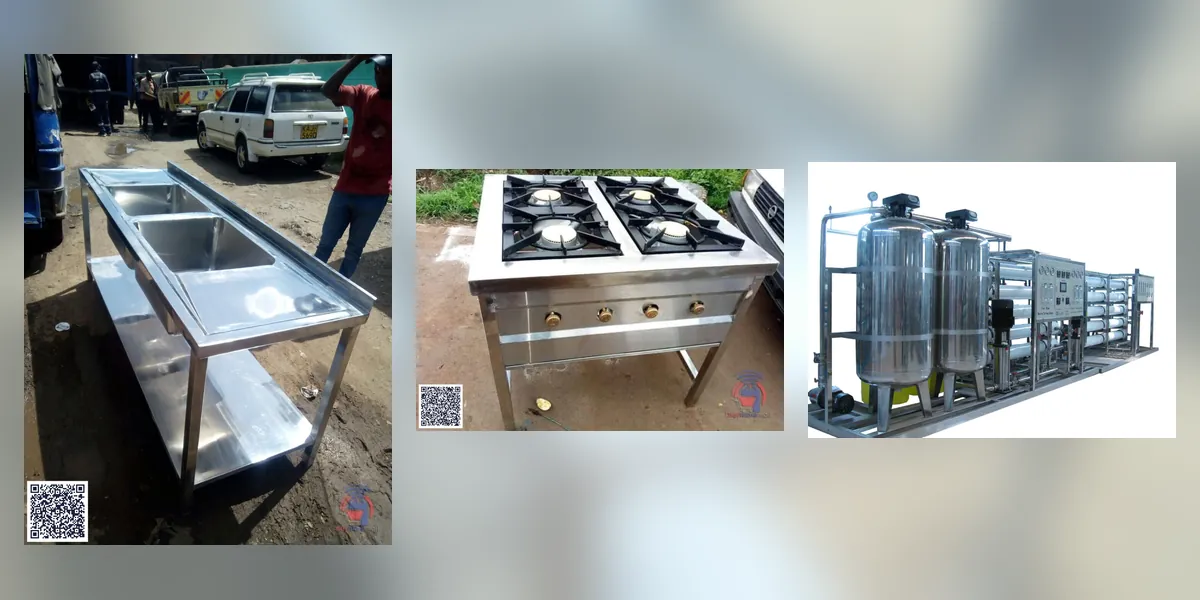 Stainless steel equipment fabricated in the Herritech workshop