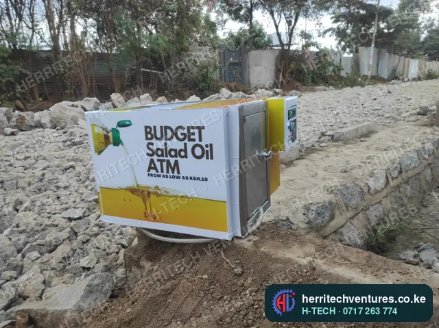 The same machine branded "Budget Salad Oil ATM", June 2022