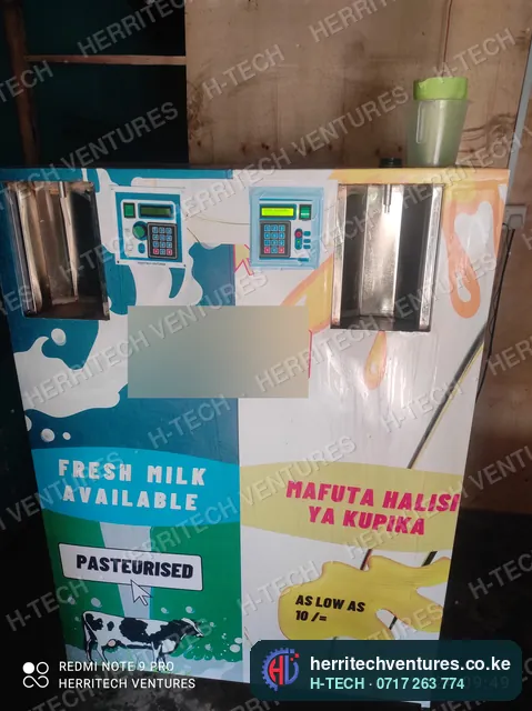 The combined milk and cooking oil machine with its two controllers fitted, January 2022