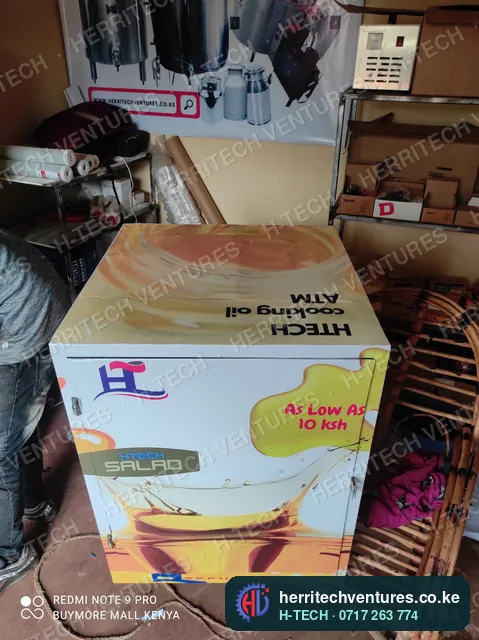 A compact H-TECH Salad cooking oil ATM in the workshop, February 2022