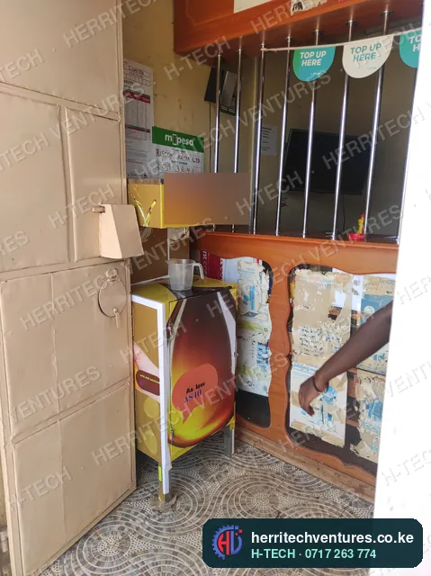 A cooking oil ATM installed in a customer's kiosk, August 2022