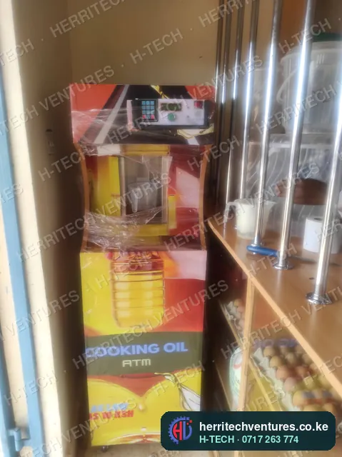 The cooking oil ATM installed in the customer's shop, October 2022
