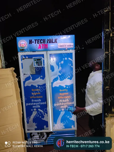 Delivering a double-door H-TECH milk ATM, March 2022