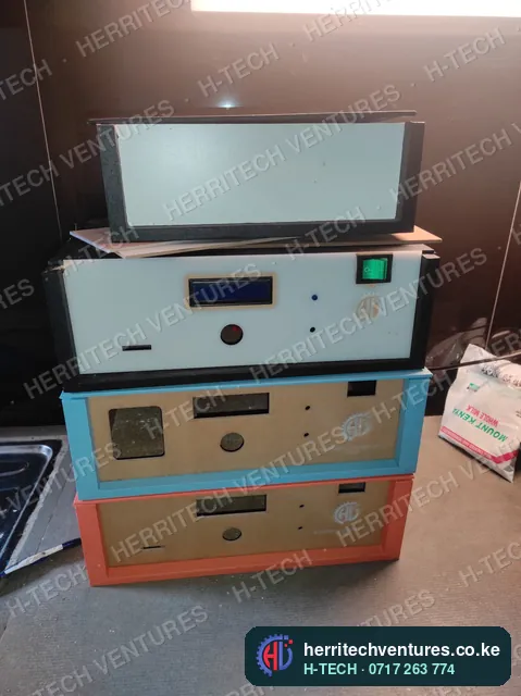 A batch of controller housings being finished, September 2022