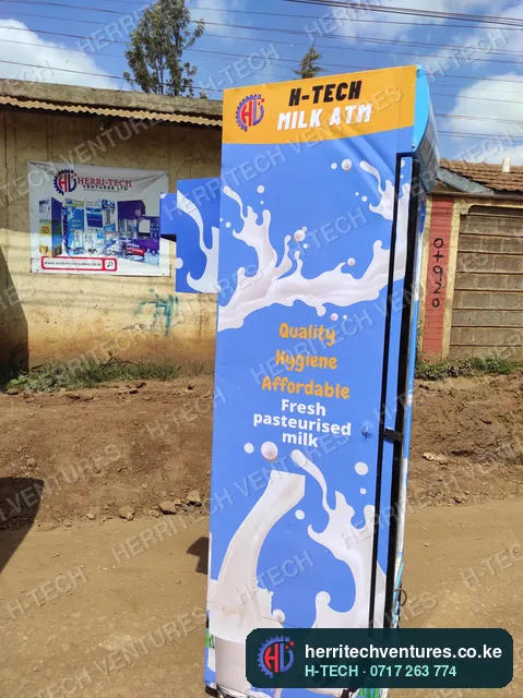 The same milk ATM before it goes into the shop, May 2022
