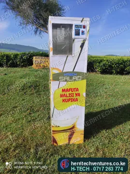 The finished salad oil ATM in daylight, January 2022