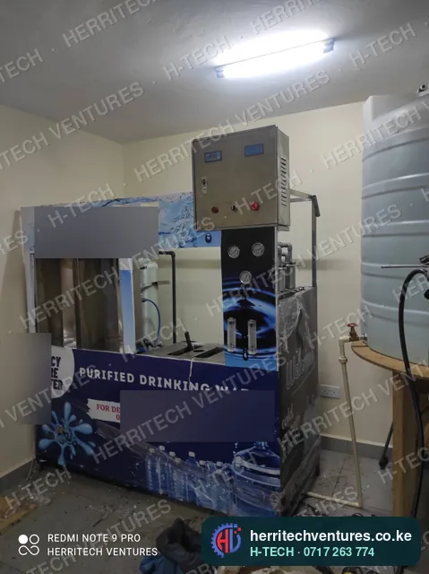 Installing the RO refilling station inside the shop, December 2021