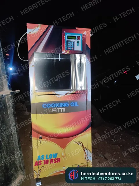 A new-design cooking oil ATM: "as low as 10 ksh", April 2022
