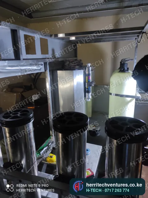 Building an RO water purification and refilling station: filter housings, softener vessel and stainless frame, December 2021