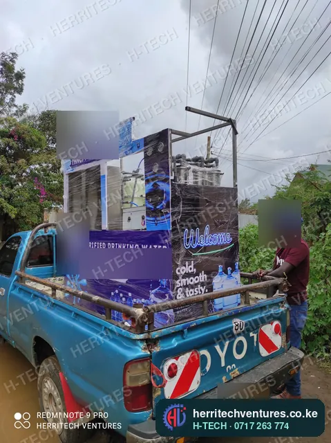 The finished RO refilling station loaded for delivery to the customer, December 2021