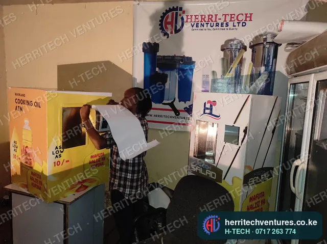 Two cooking oil ATMs ready in our showroom, May 2022