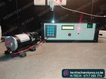 Bench-testing an H-TECH controller with a dispensing pump, September 2022