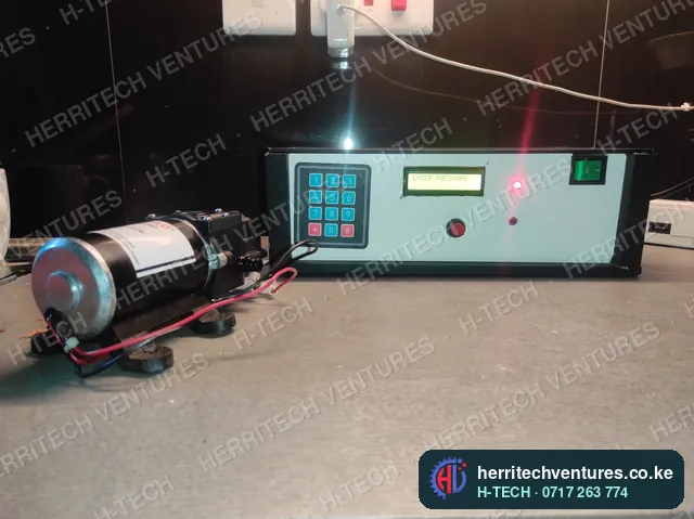 Bench-testing an H-TECH controller with a dispensing pump, September 2022