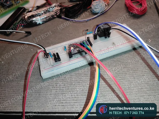 A breadboard prototype of a new vending controller, June 2022