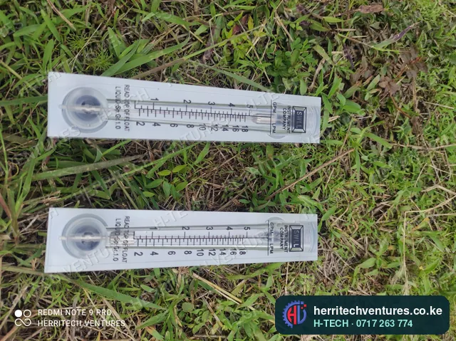 Flow meters that show the product and reject water flow on an RO plant, December 2021