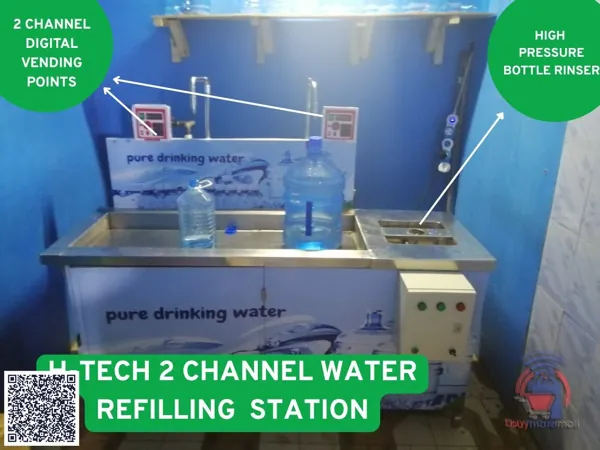 H-Tech 2-Channel Water Refilling Station | Digital Water Vending Machine price in Kenya